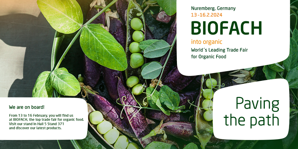 Biofach 2024 (Nuremberg, Germany, 13-16.2.2024) World's Leading Trade Fair for Organic Food - We are on board!